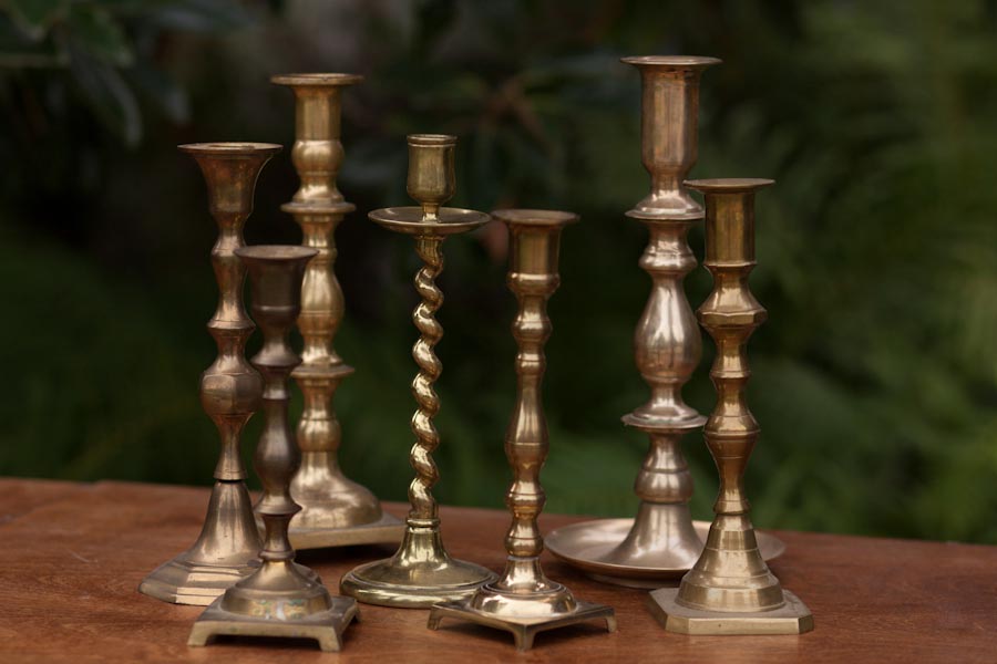 Assorted Vintage Brass Candlesticks