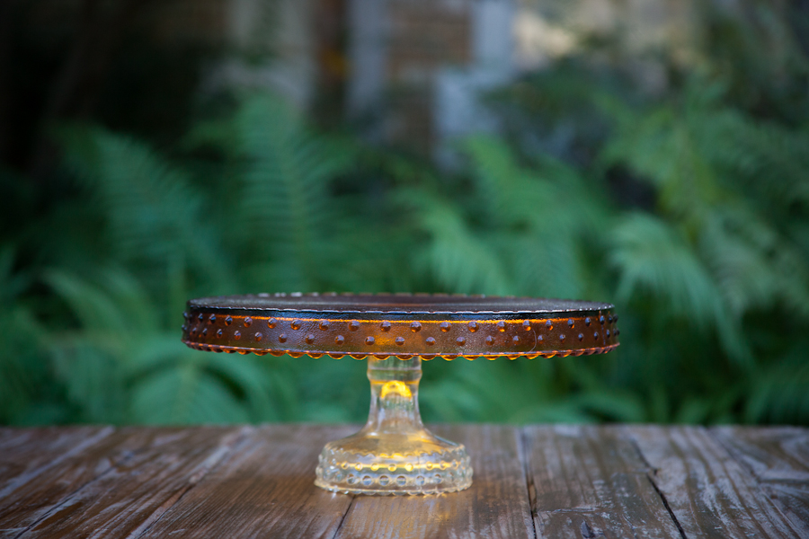 Amber Glass Cake Stands