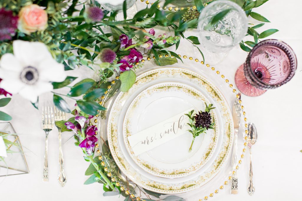 Vintage China, Flatware, Glassware, and Chargers from Dixie Does Vintage in Dallas TX photo by Love Abides Photography