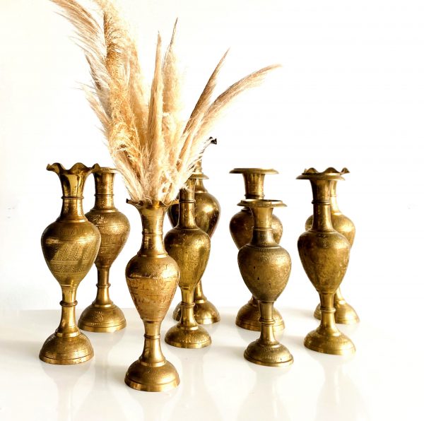 boho brass vases