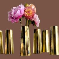 brass bud vases