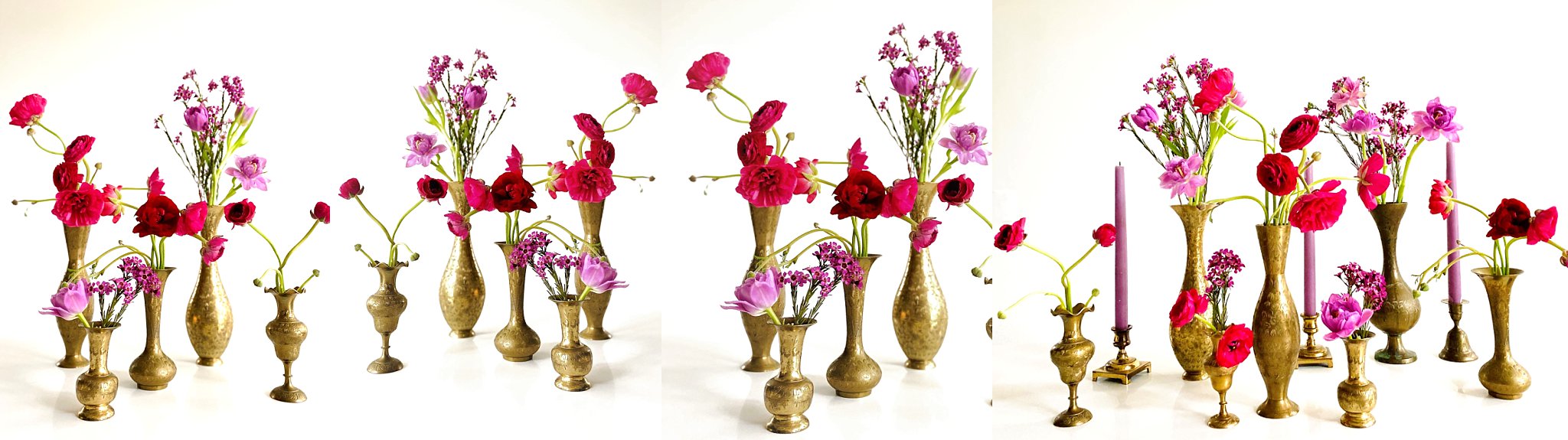 brass vase wedding floral centerpieces