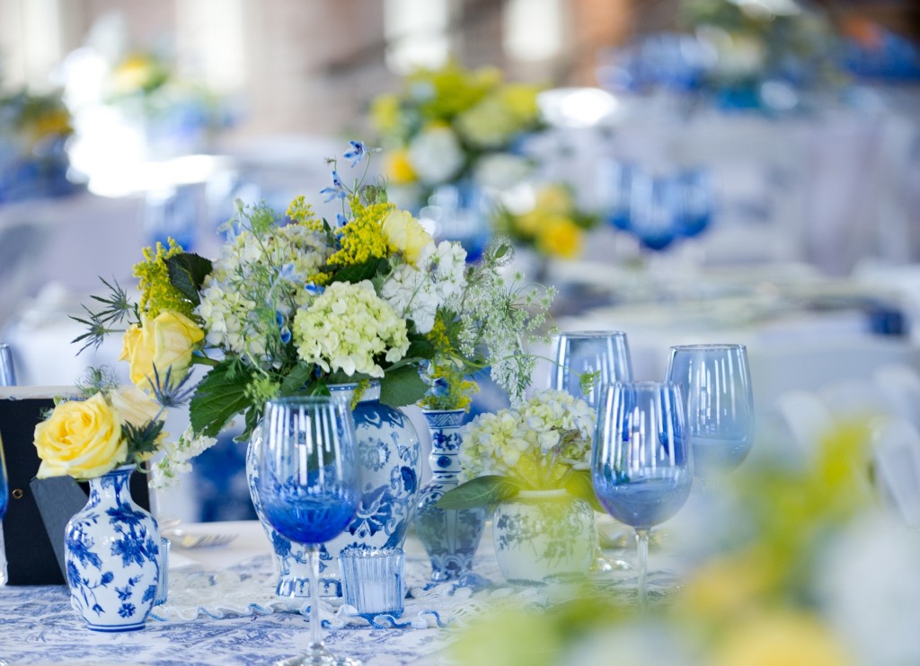 Modern Vintage Blue and White Wedding