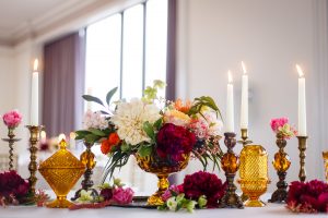 gold floral wedding centerpieces