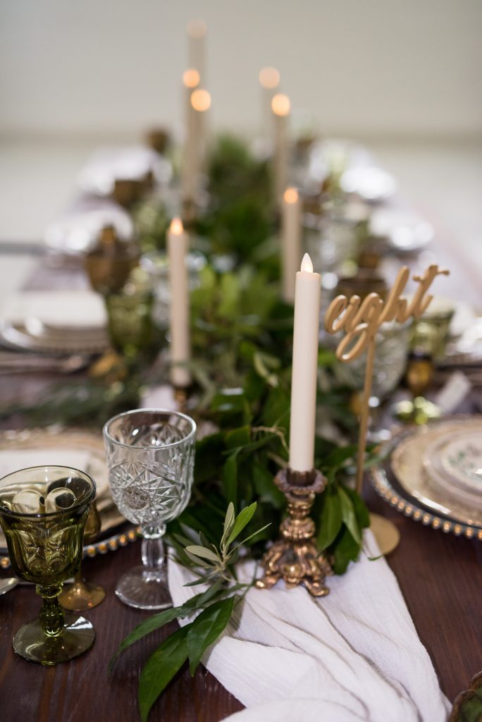 Brass Candlesticks plus Luminara Real Flame Effect Tapers 7 each