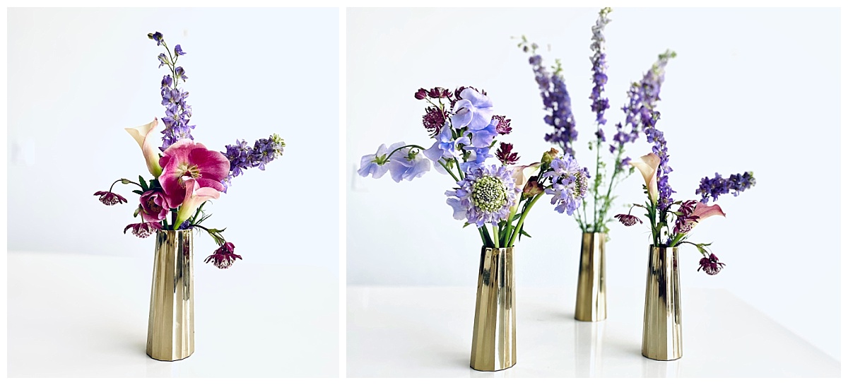 Modern Brass Bud Rental Vases