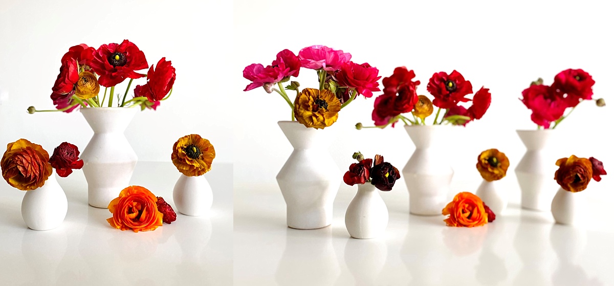 Modern Matte White Floral Vases