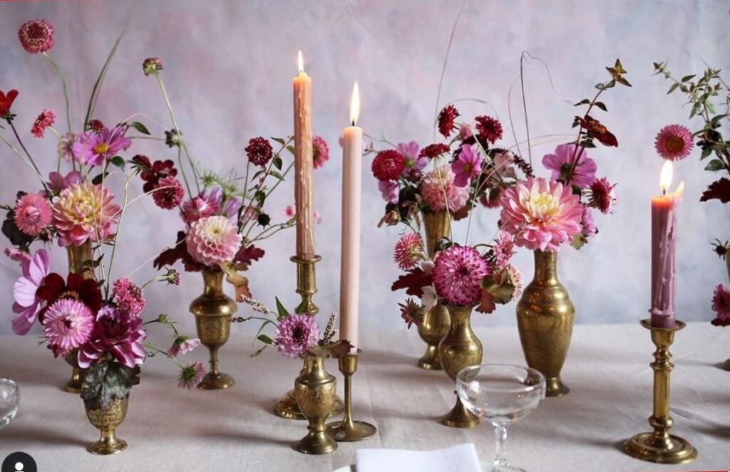 vintage brass vase rental