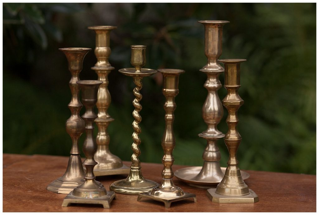 Assorted Brass Candlestick Holders