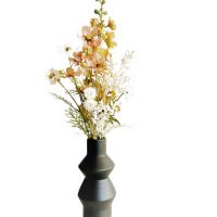 black ceramic vase centerpiece