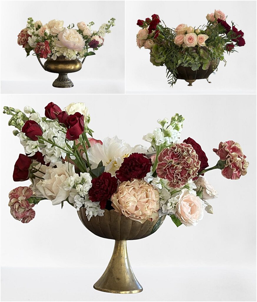 brass pedestal floral