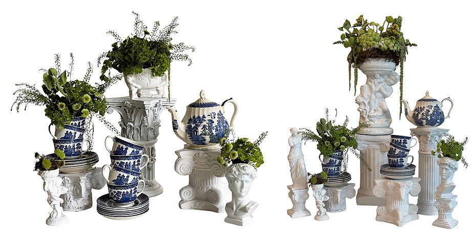 blue chinoiserie garden party