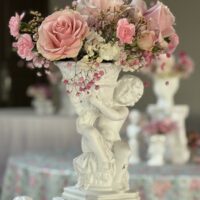 cherub themed party decor