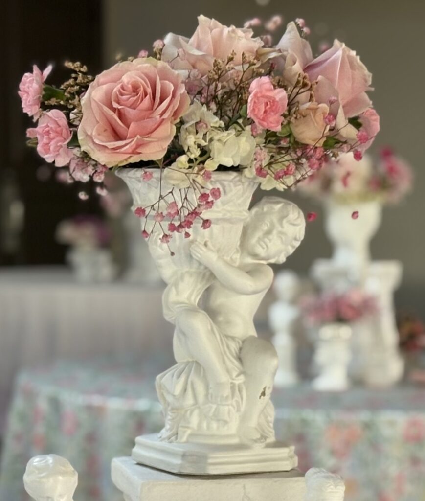 cherub themed party decor