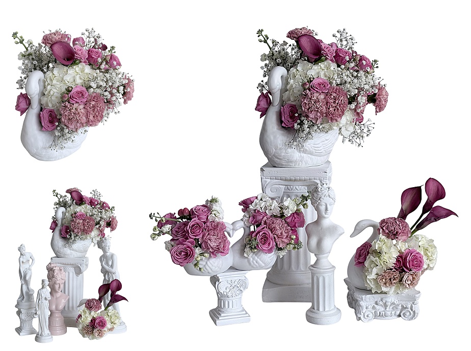 swan themed party decor