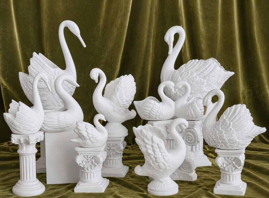 dfw swan decor party props