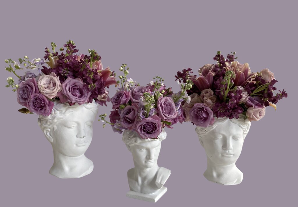 neoclassical floral centerpice rental
